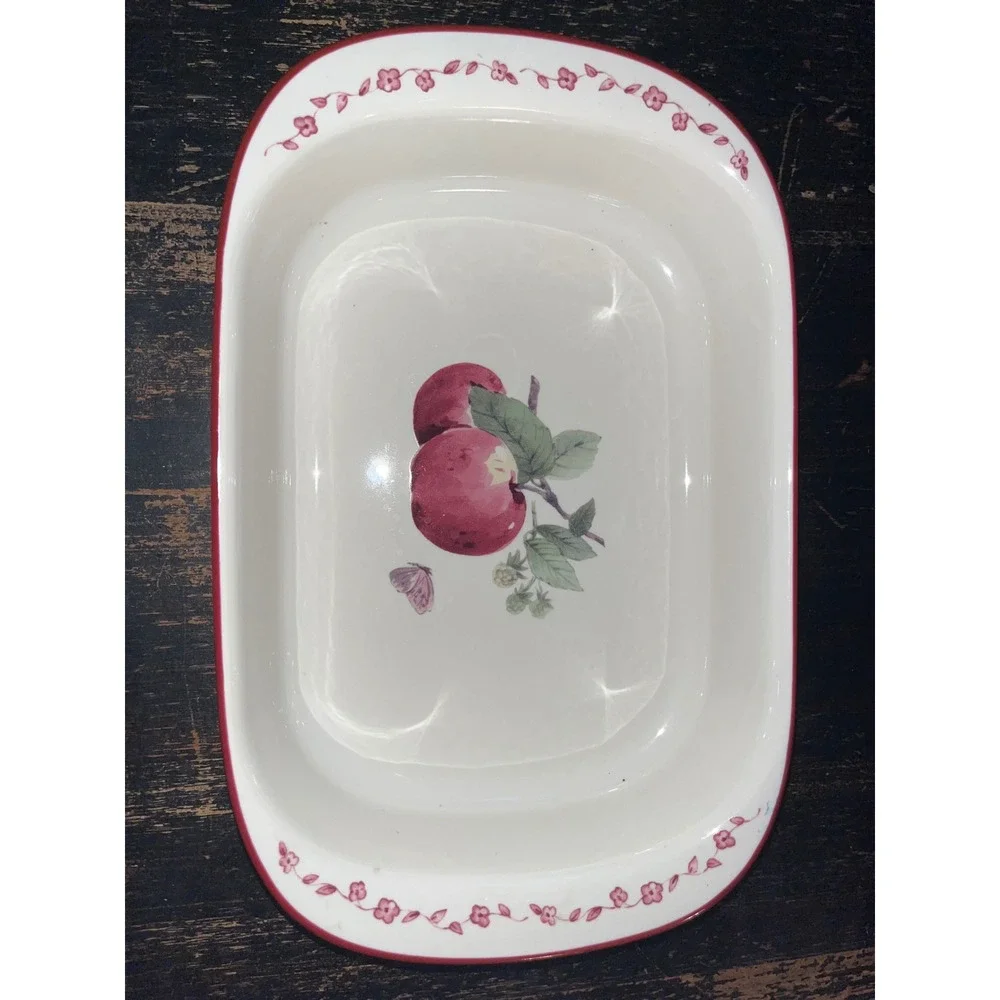 Pfaltzgraff Delicious Rectangular Baker Apple Butterfly Stoneware Casserole Dish